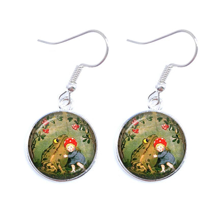 Frog Fairy Tale Drop Earrings – Enchanting Design