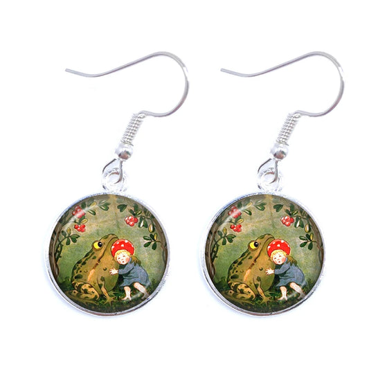 Frog Fairy Tale Drop Earrings – Enchanting Design