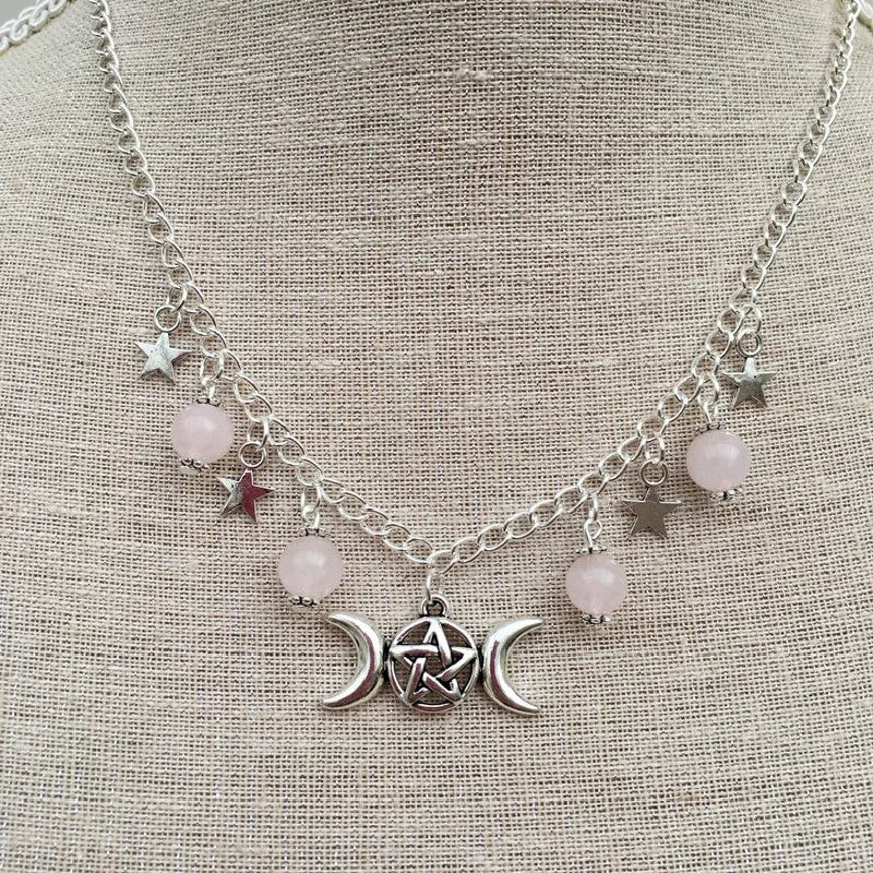 Gothic Beaded Pentagram Necklace