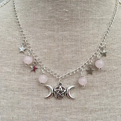Gothic Beaded Pentagram Necklace