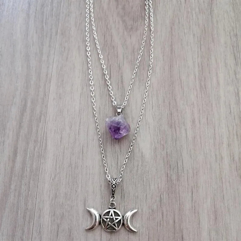 Gothic Beaded Pentagram Necklace