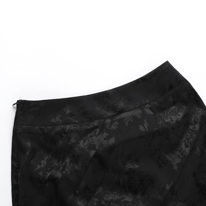 Velvet Fishtail Skirt Women Vintage