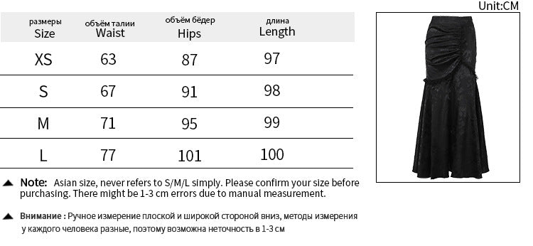 Velvet Fishtail Skirt Women Vintage