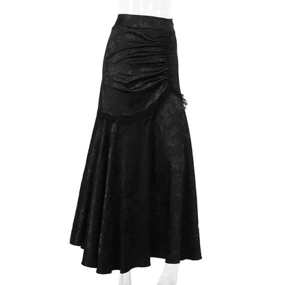 Velvet Fishtail Skirt Women Vintage