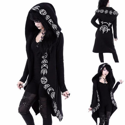 Ladies Moon Pattern Long-sleeved Cardigan