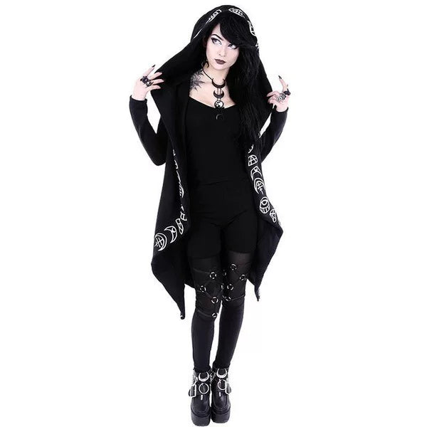 Ladies Moon Pattern Long-sleeved Cardigan
