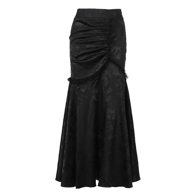 Velvet Fishtail Skirt Women Vintage