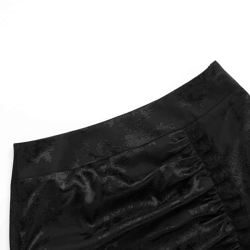 Velvet Fishtail Skirt Women Vintage