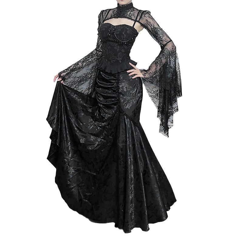 Velvet Fishtail Skirt Women Vintage