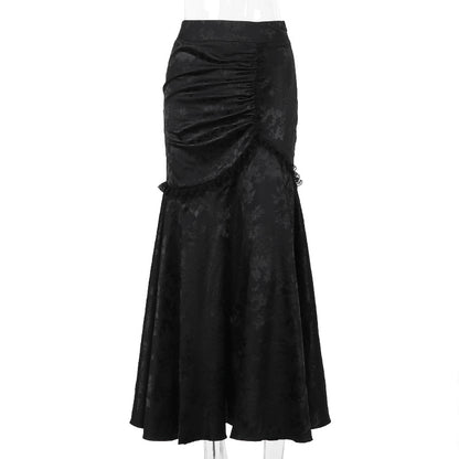 Velvet Fishtail Skirt Women Vintage