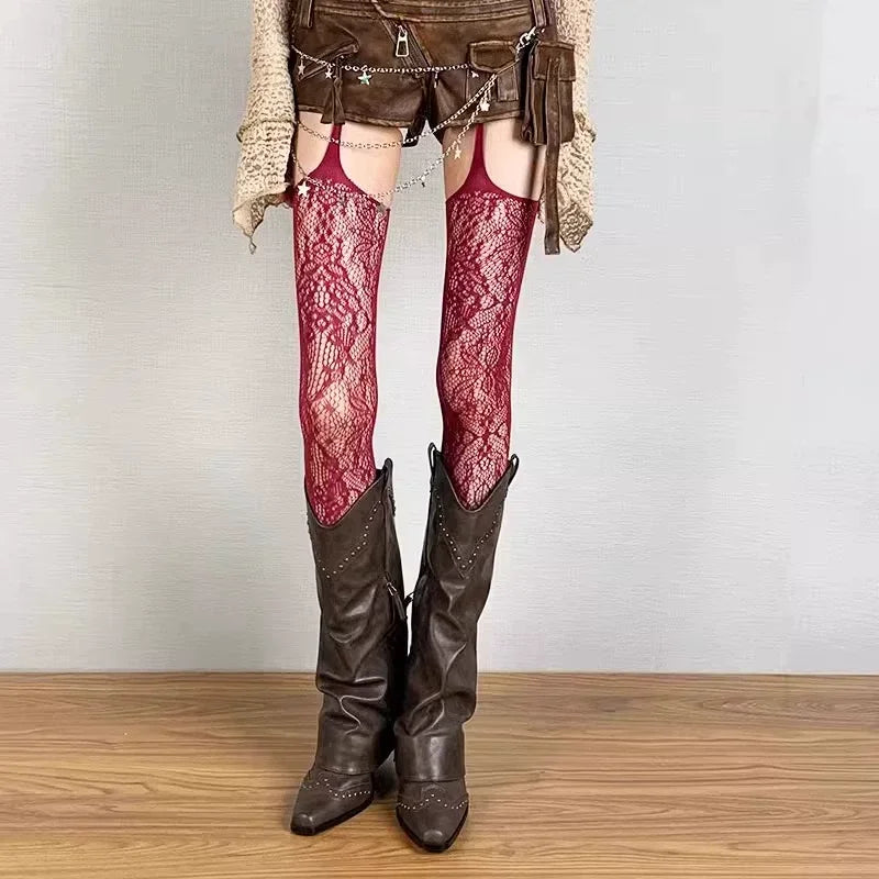 Lolita Girls Punk Style Floral Tights