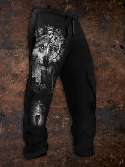Men's Viking Retro Nordic Gods' Casual Straight Leg Pants