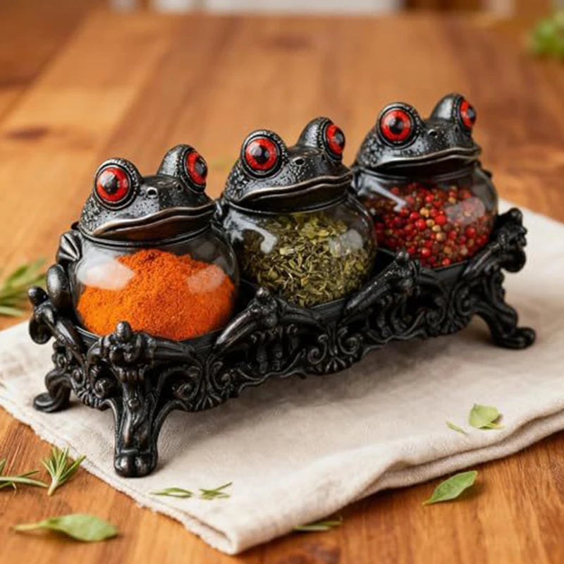 Frog-Lid Apothecary Spice Jars