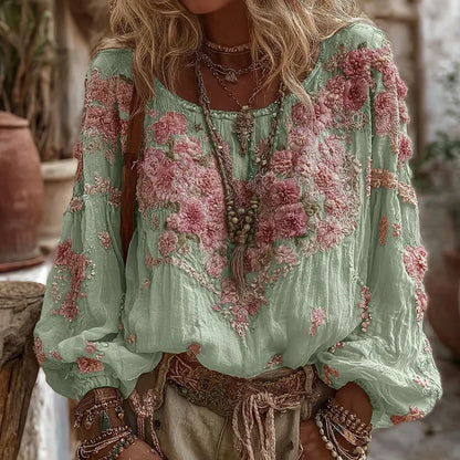 Bohemian round Neck Women's T-shirt