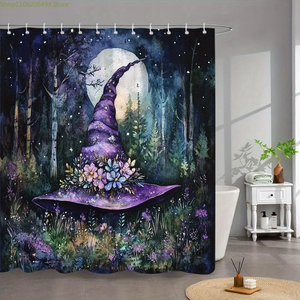 Witch Hat Shower Curtain - Magical Bathroom Decor
