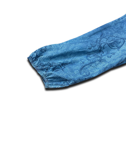 Ethnic Style Geometric Print Three-Quarter Sleeve Women's Shirt