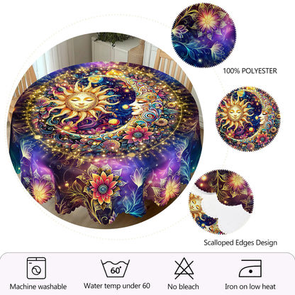 Tarot Decorative Tablecloth, Sun, Moon and Flower