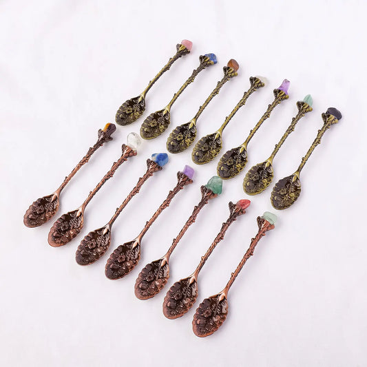 Natural Crystal Tumbled Stone Spoon