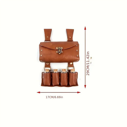 Renaissance Leather Belt Medieval Wizard Alchemy Glass Magic Bottle Cork Bottle Stopper Copper Coin Waist Bag Cosplay Belt