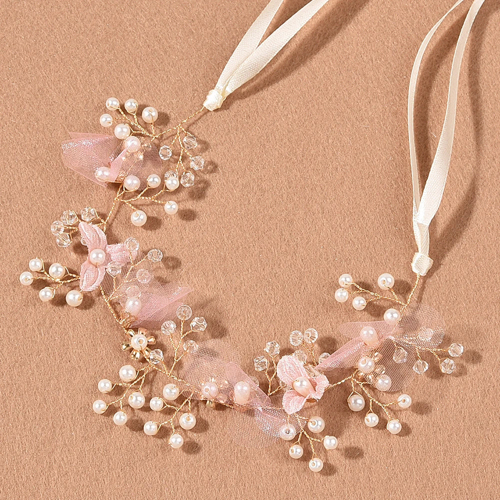 Sweet Flower Headband With Ribbon Wreath