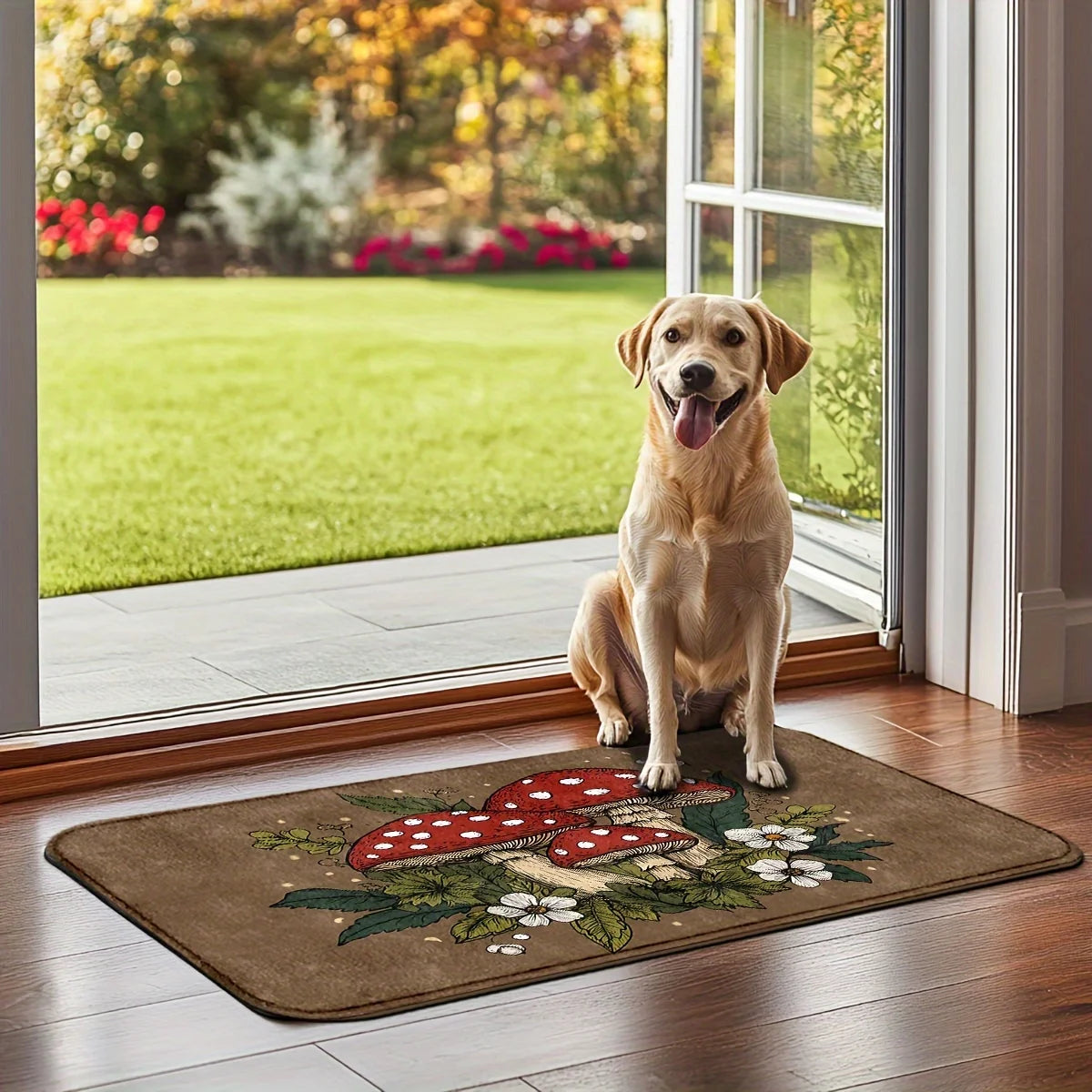 Mushroom Carpet Brown Dirt-Resistant Floor Mat