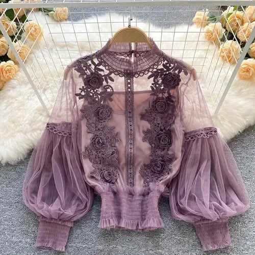Long Sleeve Blouse Vintage Fashion