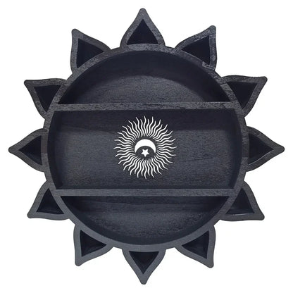 Wooden Lotus Flower Crescent Moon Shelf