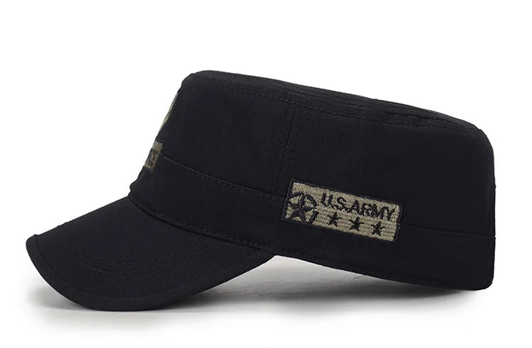 Four Seasons Hat Men's Korean Spring And Autumn Baseball Cap Cotton Outdoor Flat Military Cap Camouflage Embroidery Cap