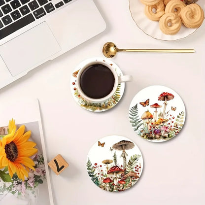 6-Piece Enchanted  Mushroom Coaster Set