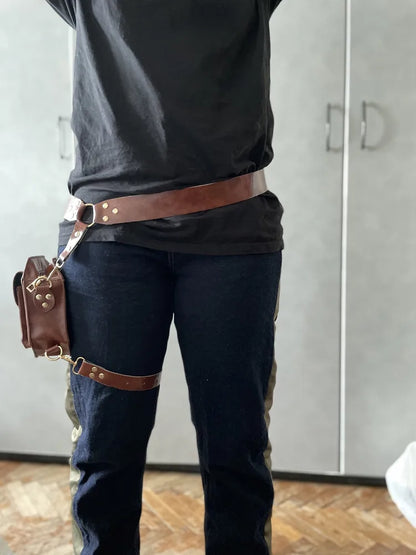 Steam Punk PU Waist Bags Hip Pack