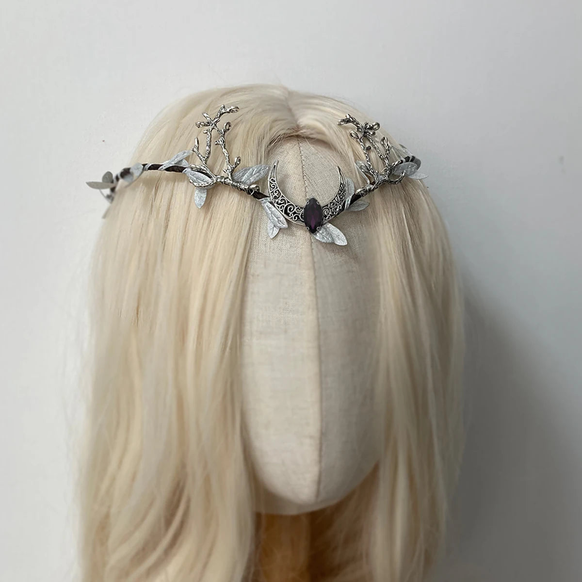 Black gothic crown with antlers