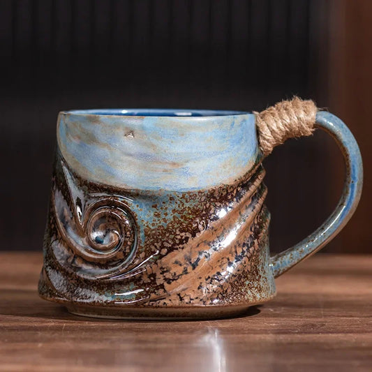Ceramic Mug Creative Spiral Hemp Rope