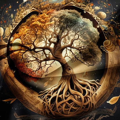 3pcs Set Tree of Life Mystical Print Duvet Cover