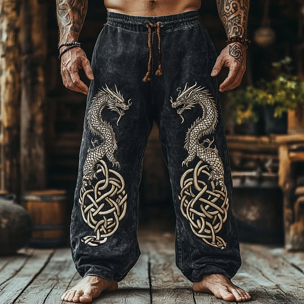 Men's Viking Nordic Totem Two tone  Printed Casual Pants