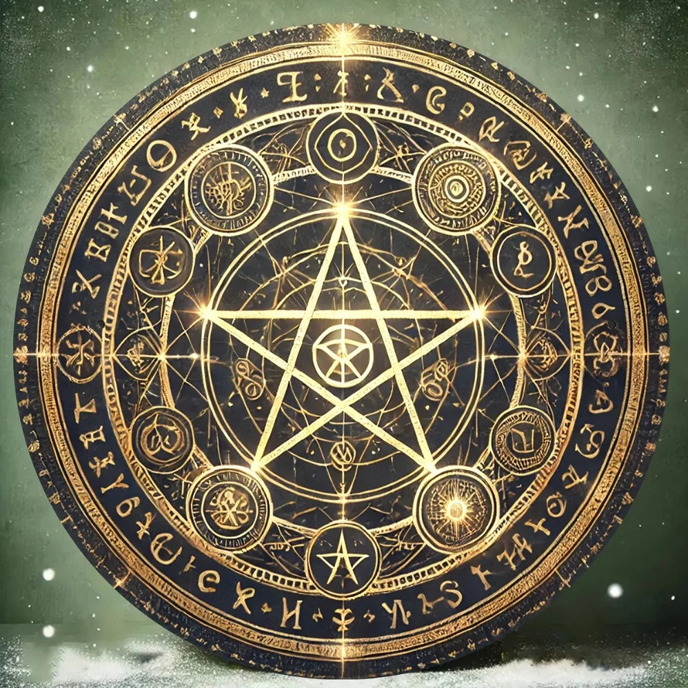 Vintage Witchcraft Pentagram Aluminum Sign