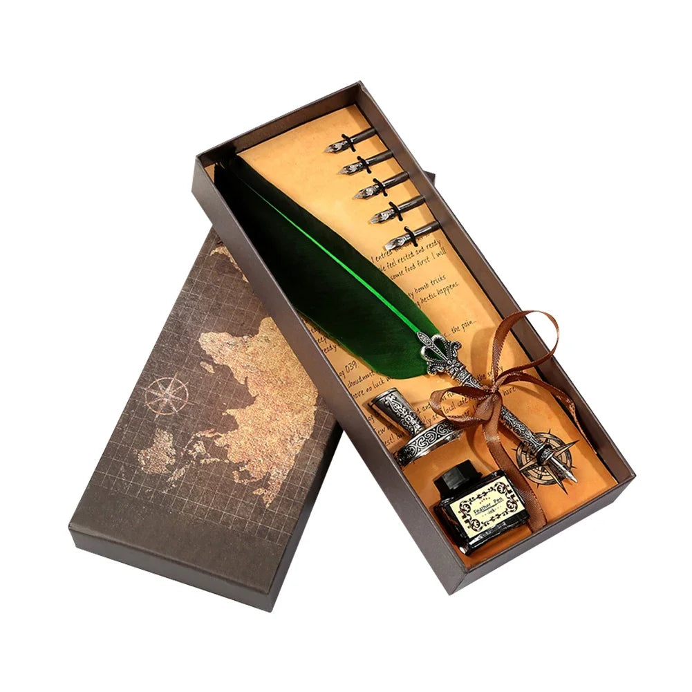 Feather Dip Pen Kit Antique