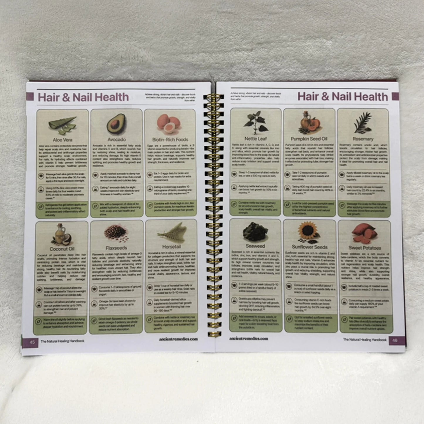 Natural Healing Guide Spiral Bound Herbal Book