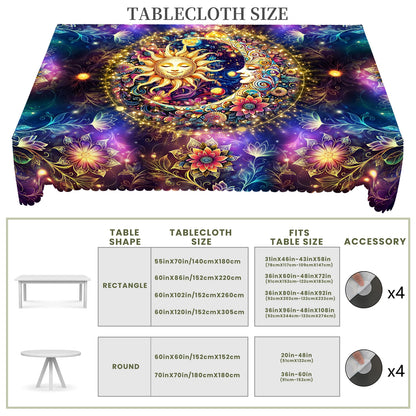 Tarot Decorative Tablecloth, Sun, Moon and Flower