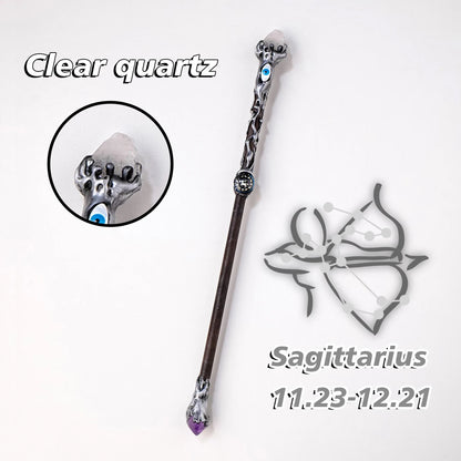 Natural Crystal 12 Constellations Devil's Eye Energy Wand