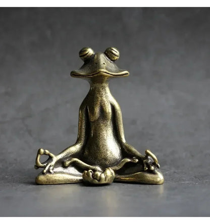 Retro Copperware Incense Socket Zen Frog Ornaments Solid Pure Copper Frog Tea Pet Incense Holder Ornaments