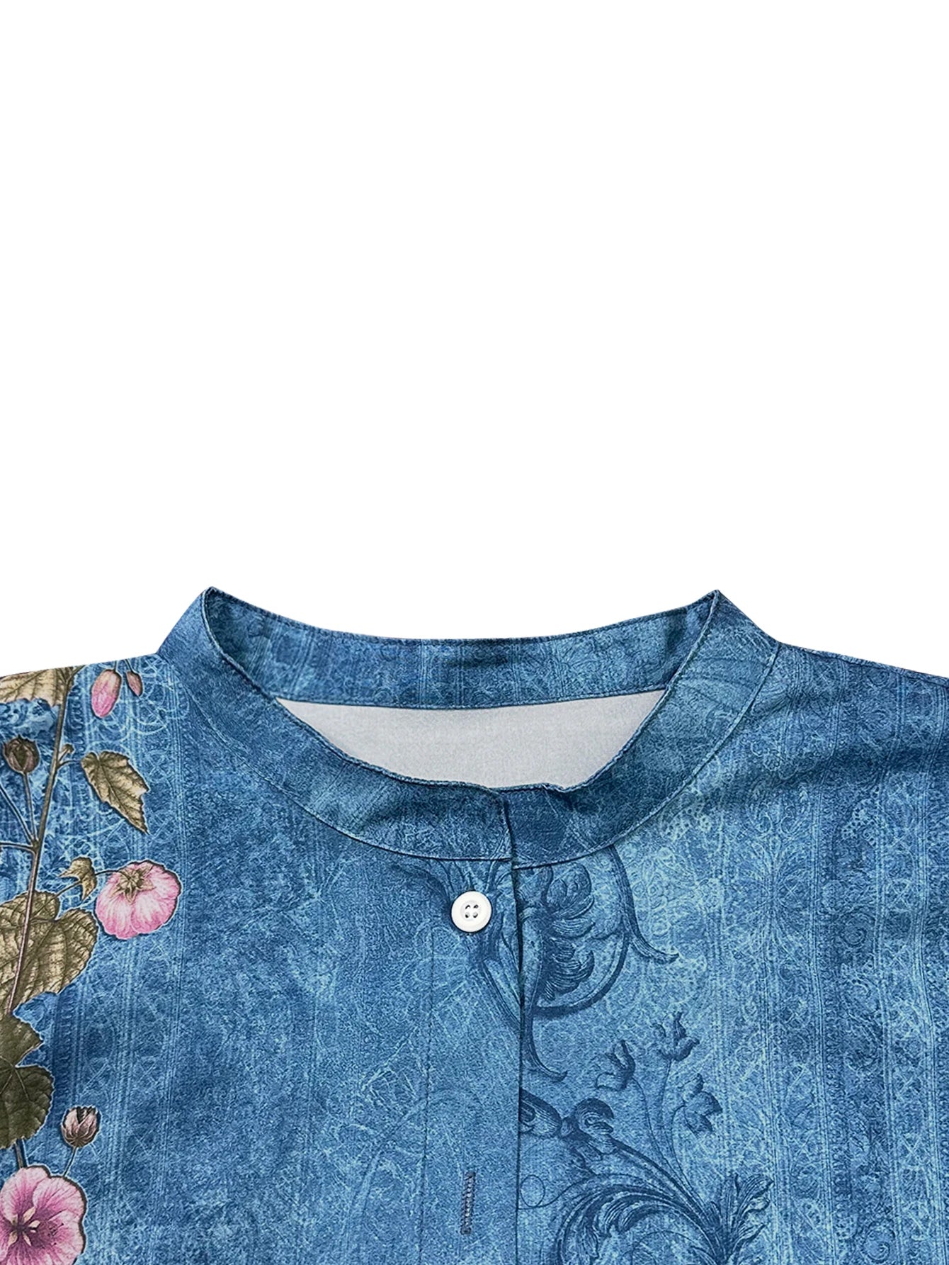 Ethnic Style Geometric Print Three-Quarter Sleeve Women's Shirt