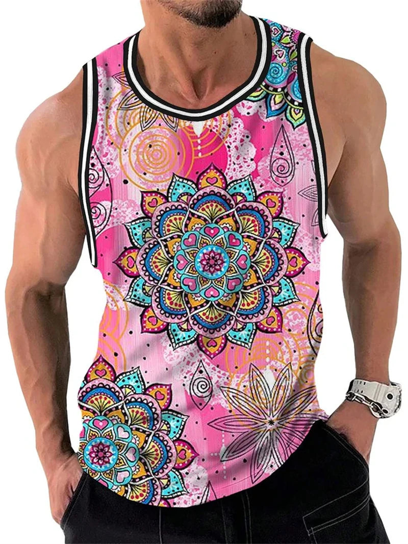 Retro Ethnic Graphic Men's Tank Tops