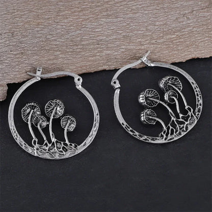 Hollow Mushrooms Hoop Earrings