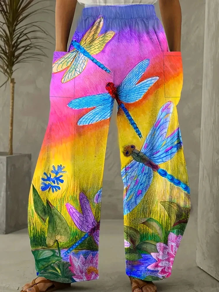 Simple And Fresh Butterfly Flower Print Women's Bloomers