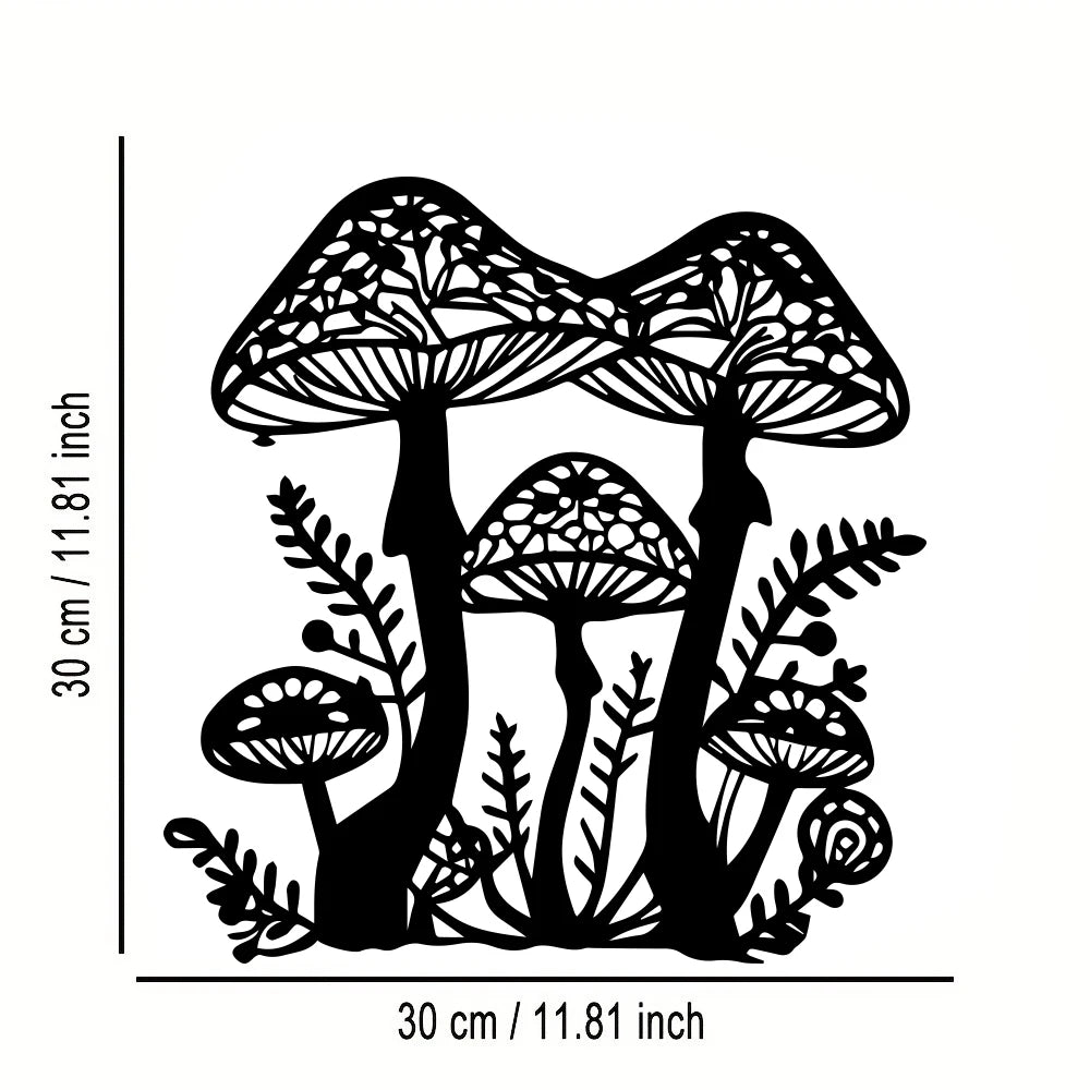 Intricate Hollow Mushroom Tree Metal Sign, Wall Art, Kitchen