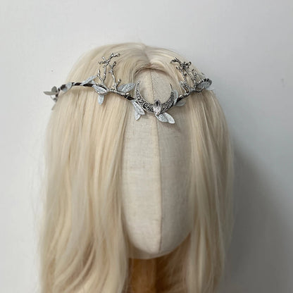 Black gothic crown with antlers