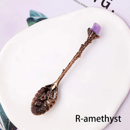 Natural Crystal Tumbled Stone Spoon