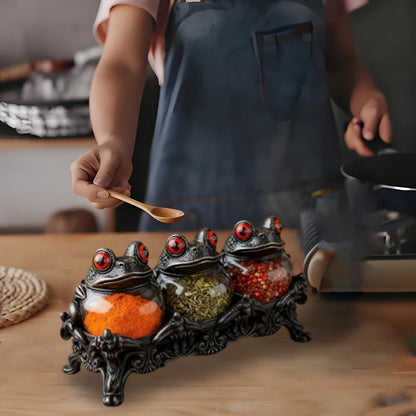 Frog-Lid Apothecary Spice Jars