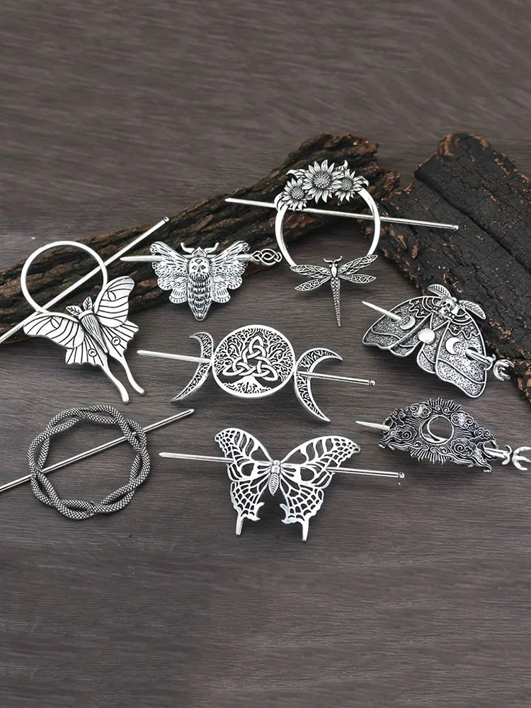 Elegant Viking Retro Crescent Cloud Hair Clip