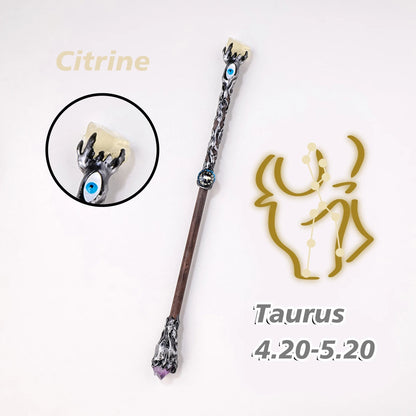 Natural Crystal 12 Constellations Devil's Eye Energy Wand